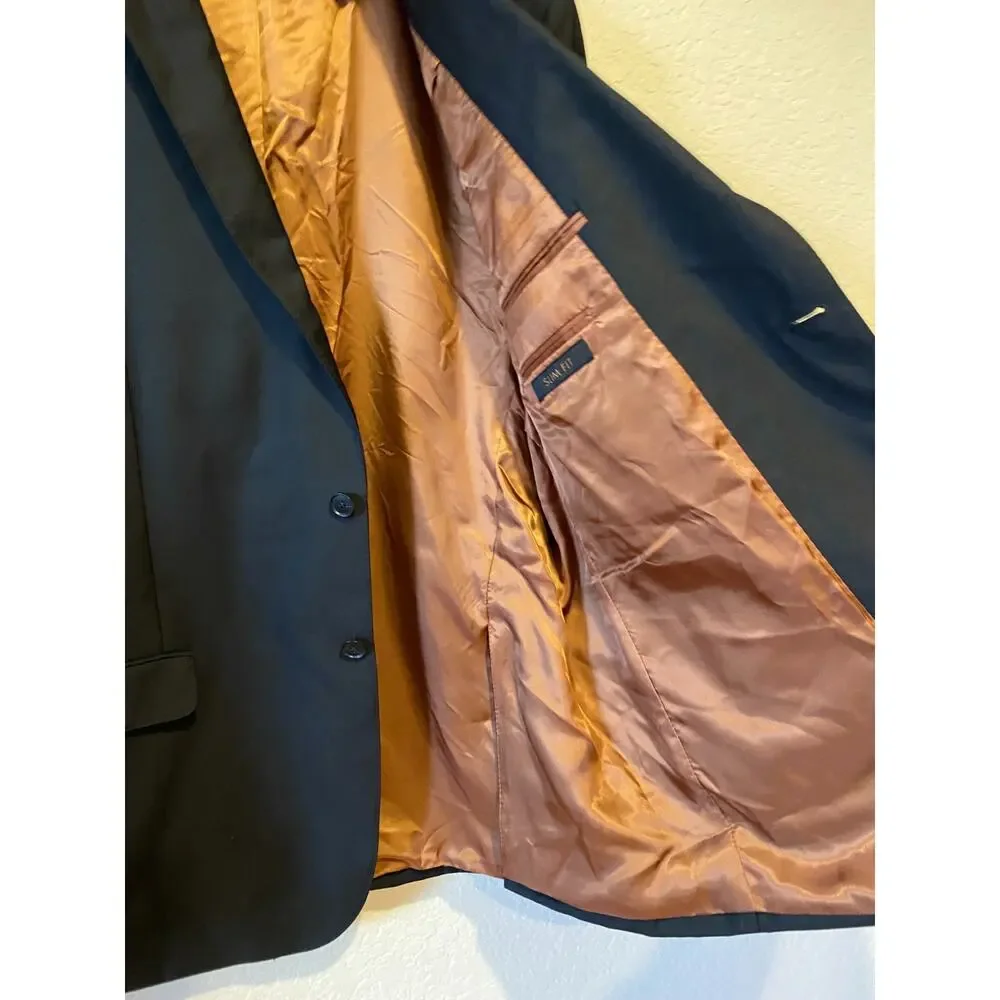 Jos A Bank Joseph Black Blazer‎ Size Slim Fit Wool Size 46L Formal Event Career